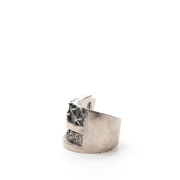 King Baby Studio Flag With Scrolls Ring Fine Silver .925 MSRP 545 Size 11 - Picture 3 of 11